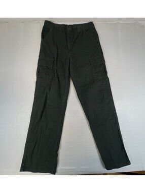 Vtg Carhartt Men 38x34 Dark Green B1140LD Cotton Canvas Cargo Workwear Pants